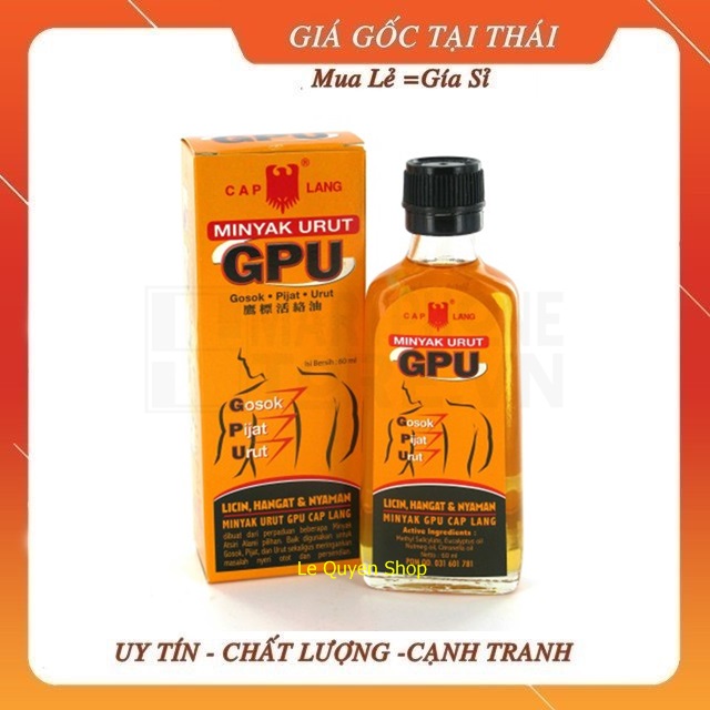 Dầu gpu thái lan, dầu gpu liniment oil 60ml, dầu gừng xoa bóp thái lan