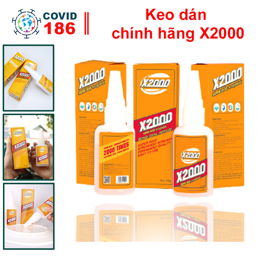 Keo dán X2000 siêu dính, keo dán đa năng dán tất cả vật liệu bằng gỗ, thủy tinh, dán nhựa an toàn với da tay