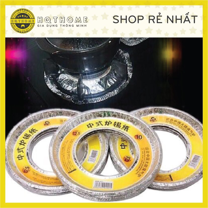 Combo 10 miếng giấy bạc lót kiềng bếp ga chống tràn dầu mỡ