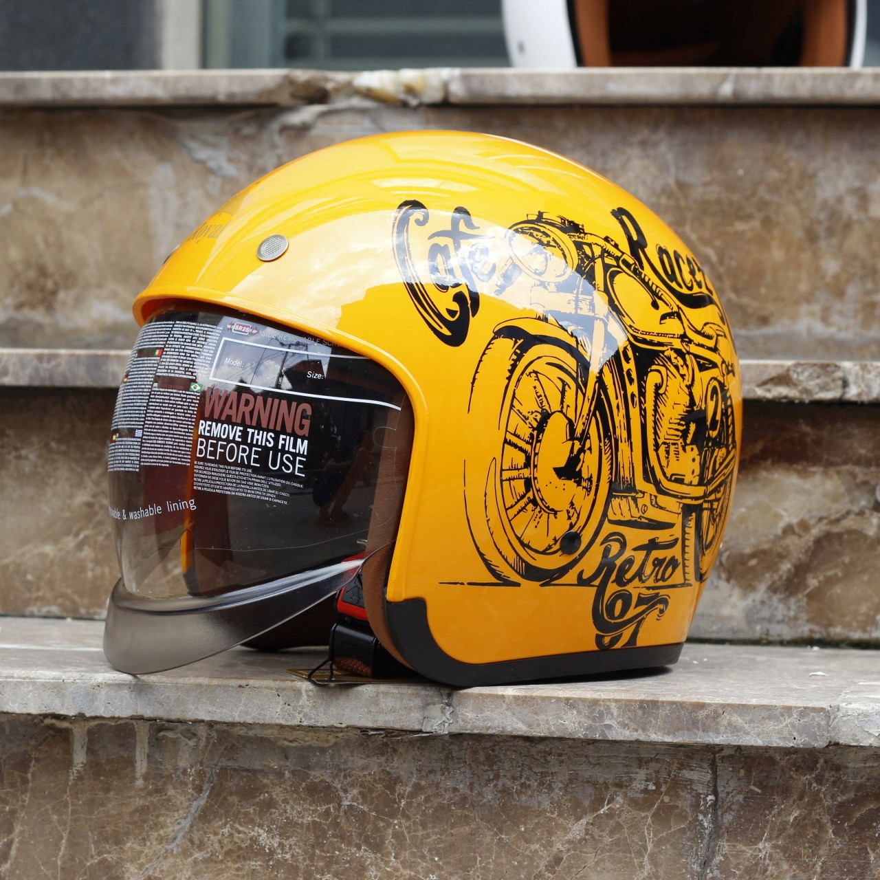 Mũ Bảo Hiểm ROYAL M139 KÍNH DẤU /Lòng Nón Tháo Giặt (MÀU CAM TEM)