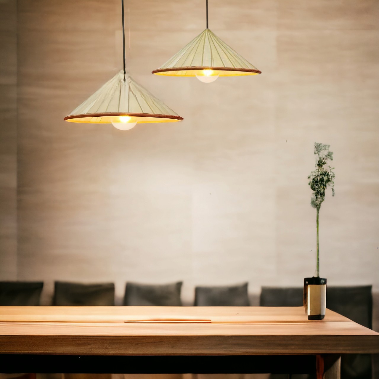 Đèn nón lá trang trí decor
