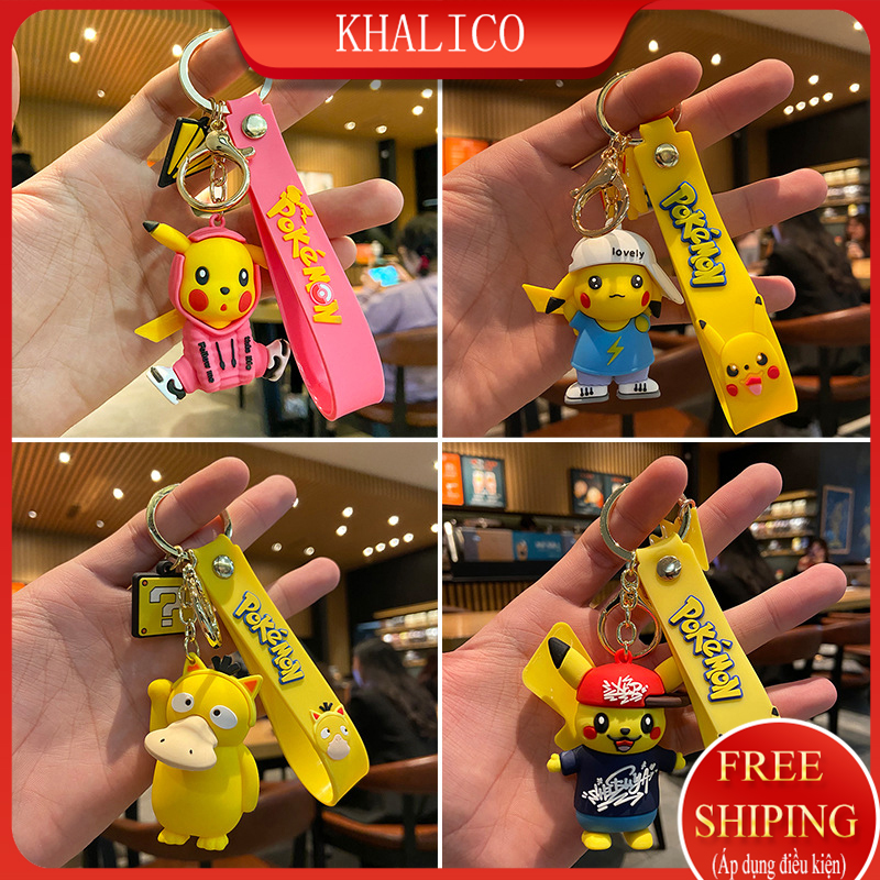 [FREESHIP] Móc khóa xe, treo cặp đi học KHALIK MK01828 - hình Pikachu Pokemon (đủ màu lựa chọn)