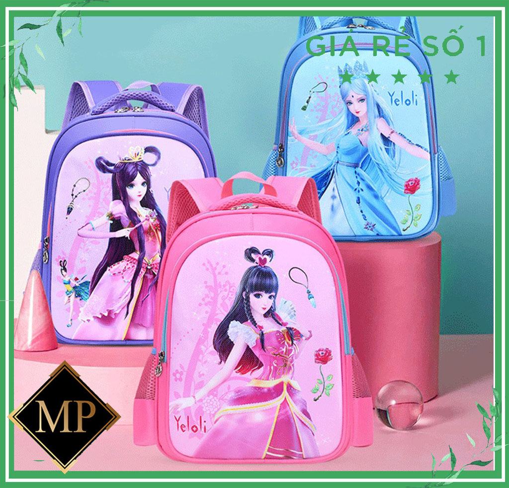 [LỚP 1-3- Size 38] Balo cho bé gái tiểu học siêu đẹp hình nhân vật hoạt hình Yeloli yêu thích của con yêu, cặp sách học sinh cấp 1 chống thấm nước, 2 ngăn.