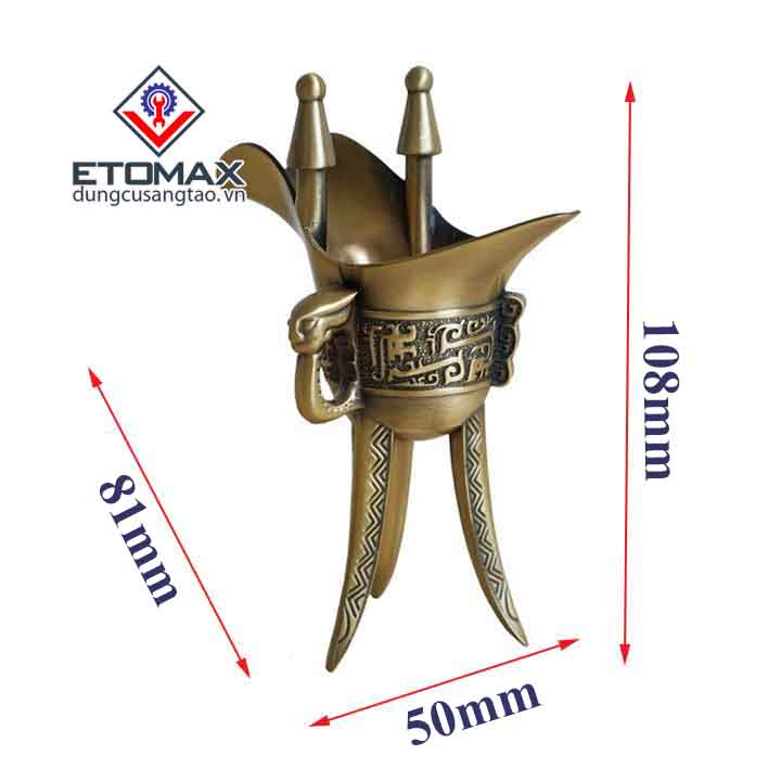 Bộ bình và ly rượu đồng ba chân thời cổ Trung Quốc -Hàng Chính Hãng-BH