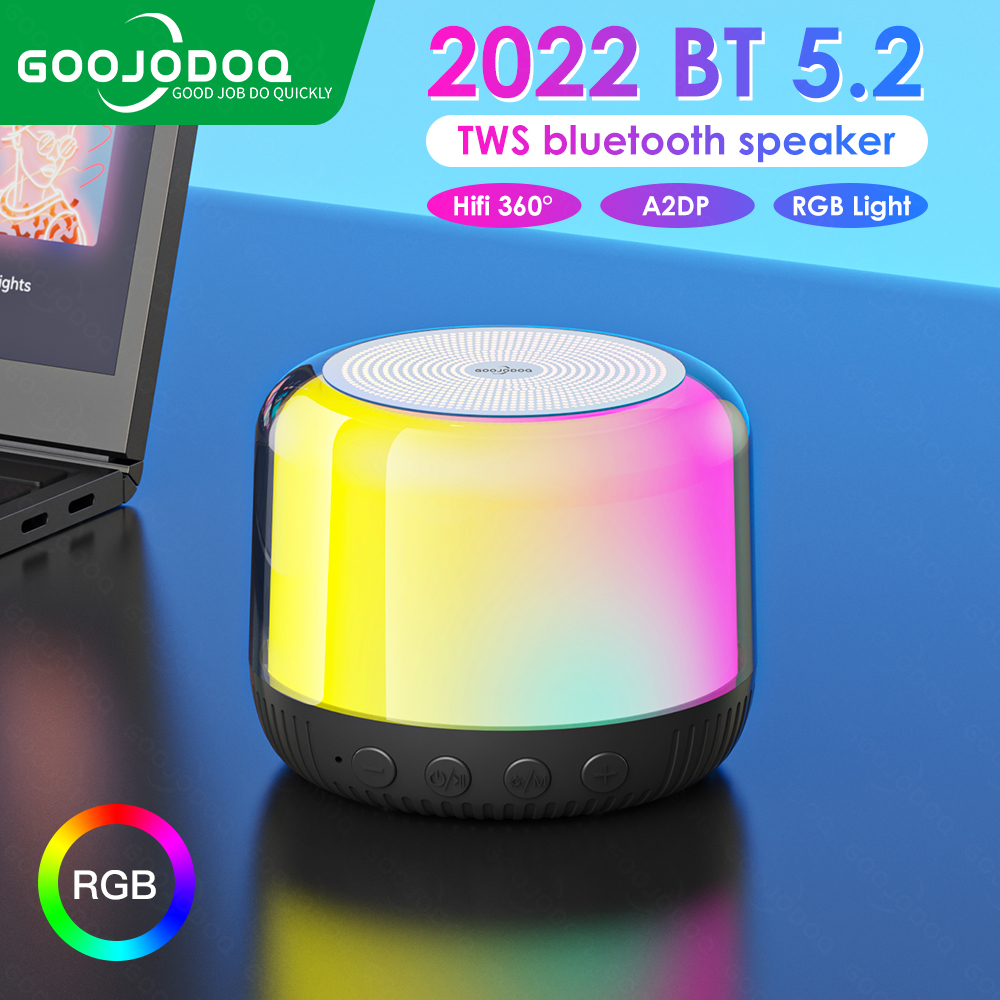 Loa bluetooth GOOJODOQ không dây có đèn LED nhiều màu sắc