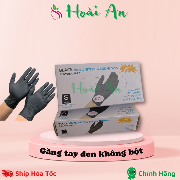 Găng tay đen y tế không bột hộp 100 chiếc