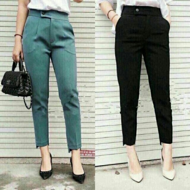 Quần baggy công sở gấu lệch đủ 4 màu
