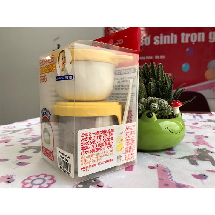 Cốc nấu cháo Pigeon kèm thìa - Hàng nội địa Nhật Bản