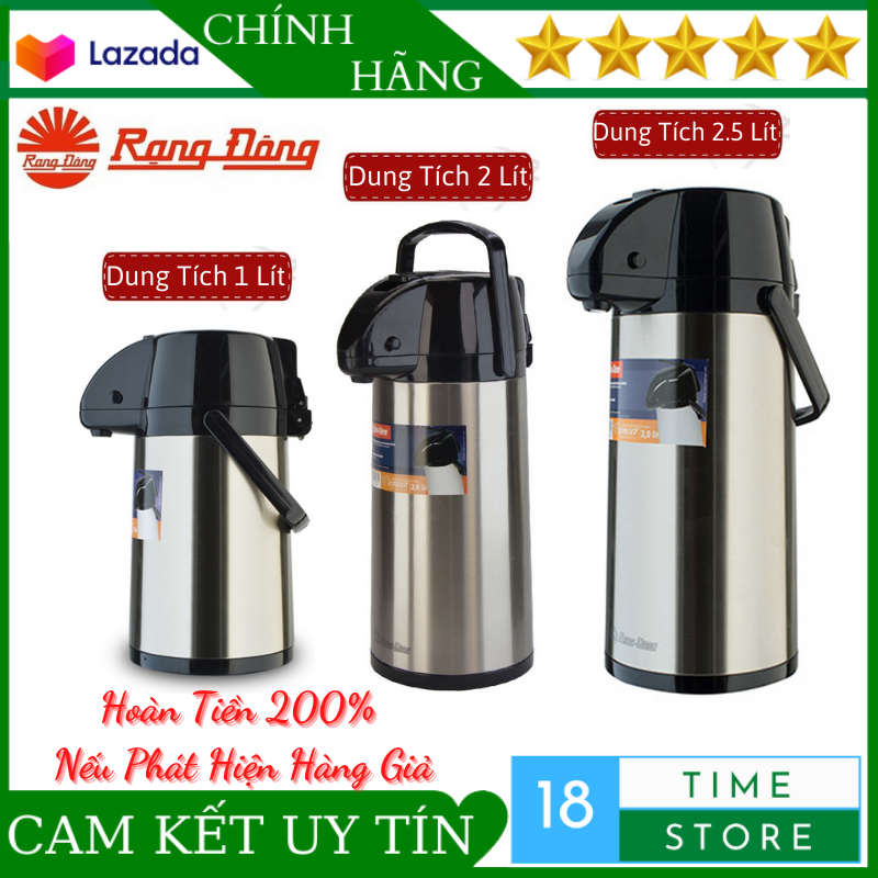 Phích nước giữ nhiệt rạng đông 1045 st1.e 1 lít - 2045 st1.e 2 lít và 2545 st1.e 2,5 lít thân inox ruột thủy tinh cao cấp áp dụng tiêu chuẩn anh vô cùng an toàn