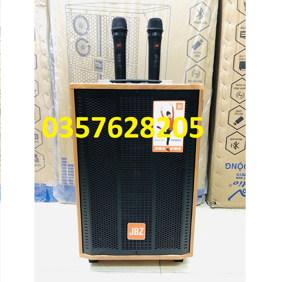 [HCM]LOA KÉO KARAOKE JBZ J9 loa 3 tấc kèm 2 mic không dây + phụ kiện