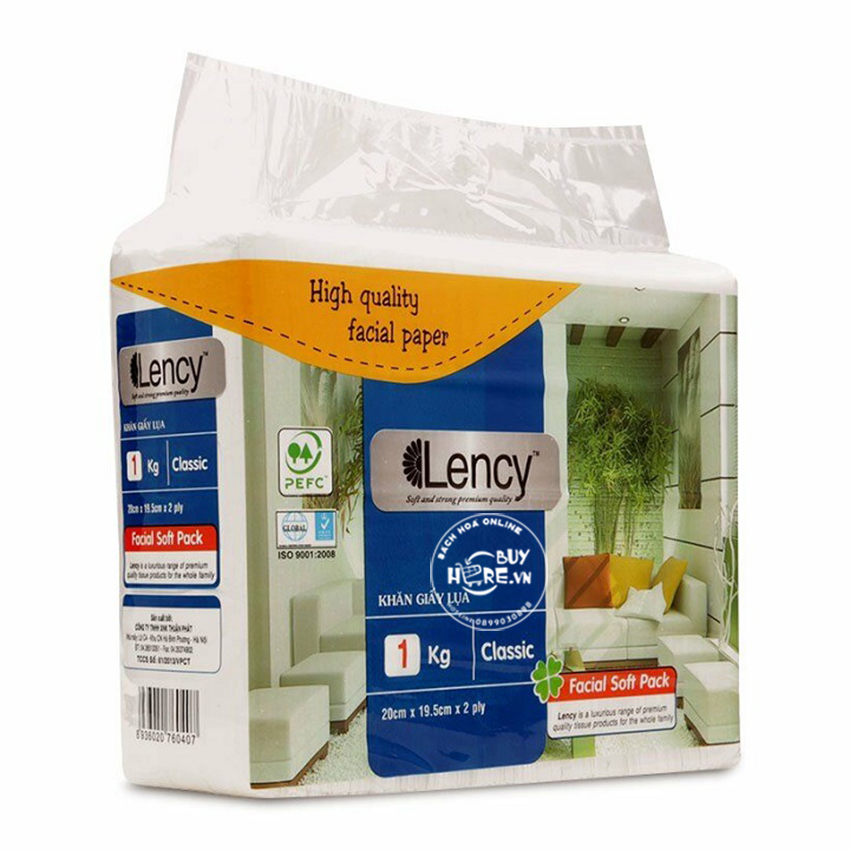 Khăn giấy lụa Lency cao cấp gói 1 kg