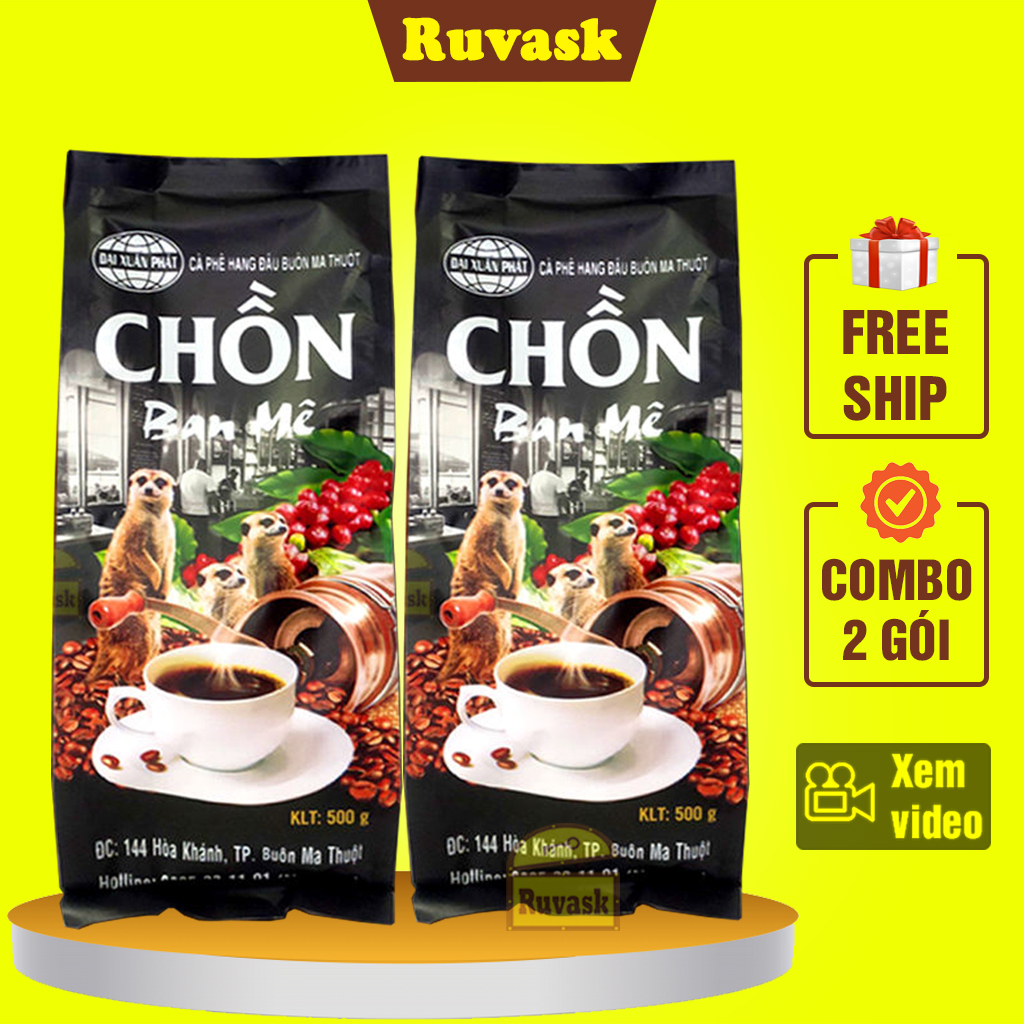 [COMBO 2 GÓI] Cà Phê Chồn Ngon Ban Mê Đại Xuân Phát 500g - Cà Phê Pha Phin Cao Cấp Hương Vị Thượng Hạng Buôn Mê Thuột - Cafe Việt Đen Đa Rubusta Vị Nguyên Chất - Coffee Ruvask