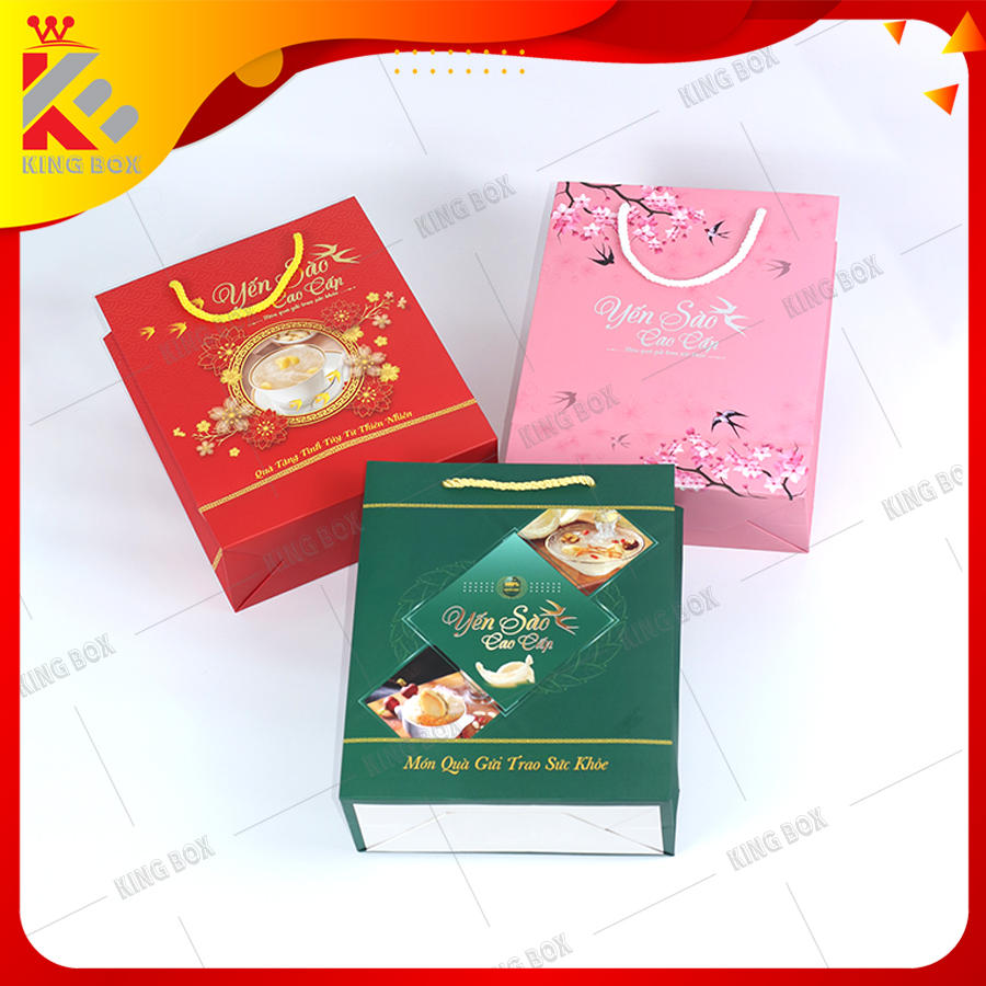 Túi giấy đựng 100g yến sào cao cấp cỡ trung KINGBOX