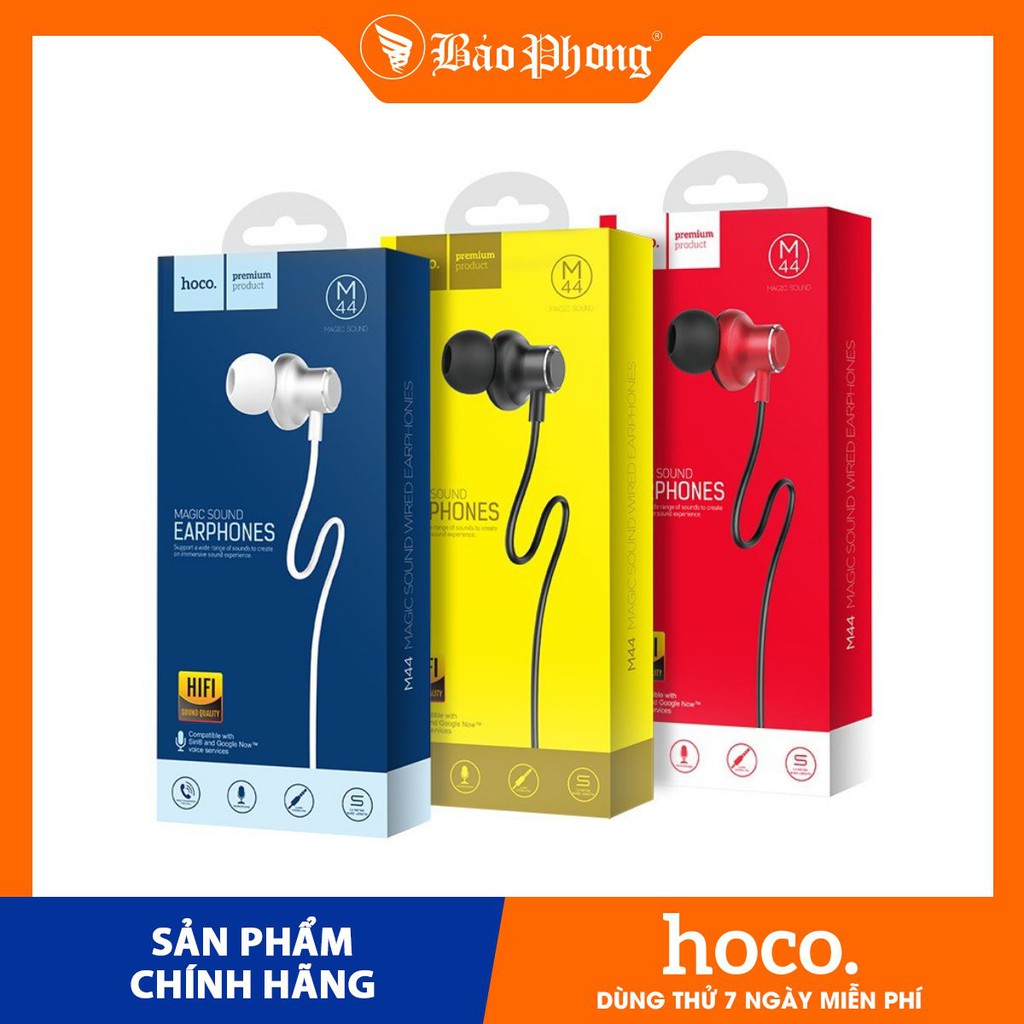 Tai nghe liền dây HOCO M44 chân tròn 3.5mm có micro đàm thoại