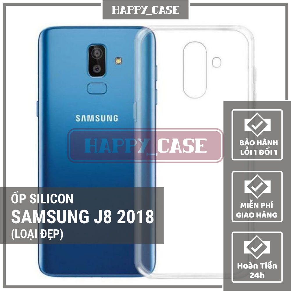 Ốp lưng điện thoại samsung j8 2018 thin transparent silicon