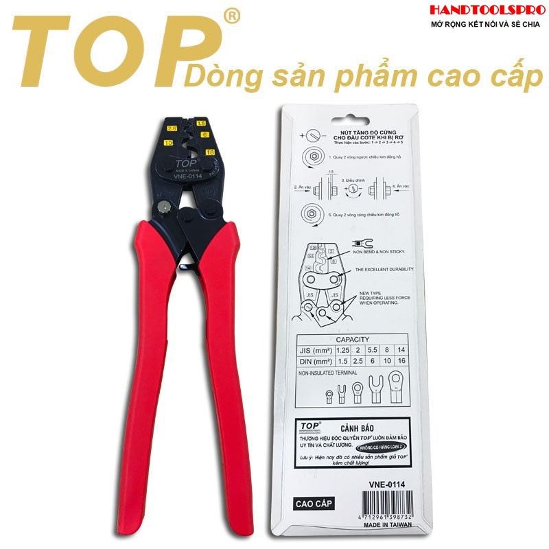 Kìm bấm đầu cosse số 14 top vne-0114
