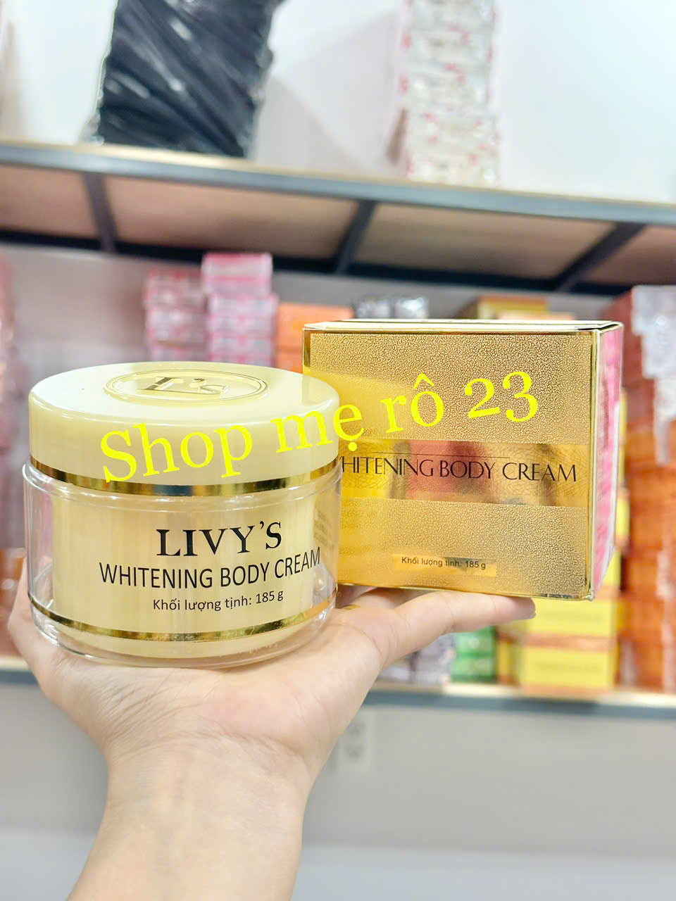 (chính hãng) kem trắng da toàn thân body livy vàng hủ 185gram (hàng việt nam công ty)