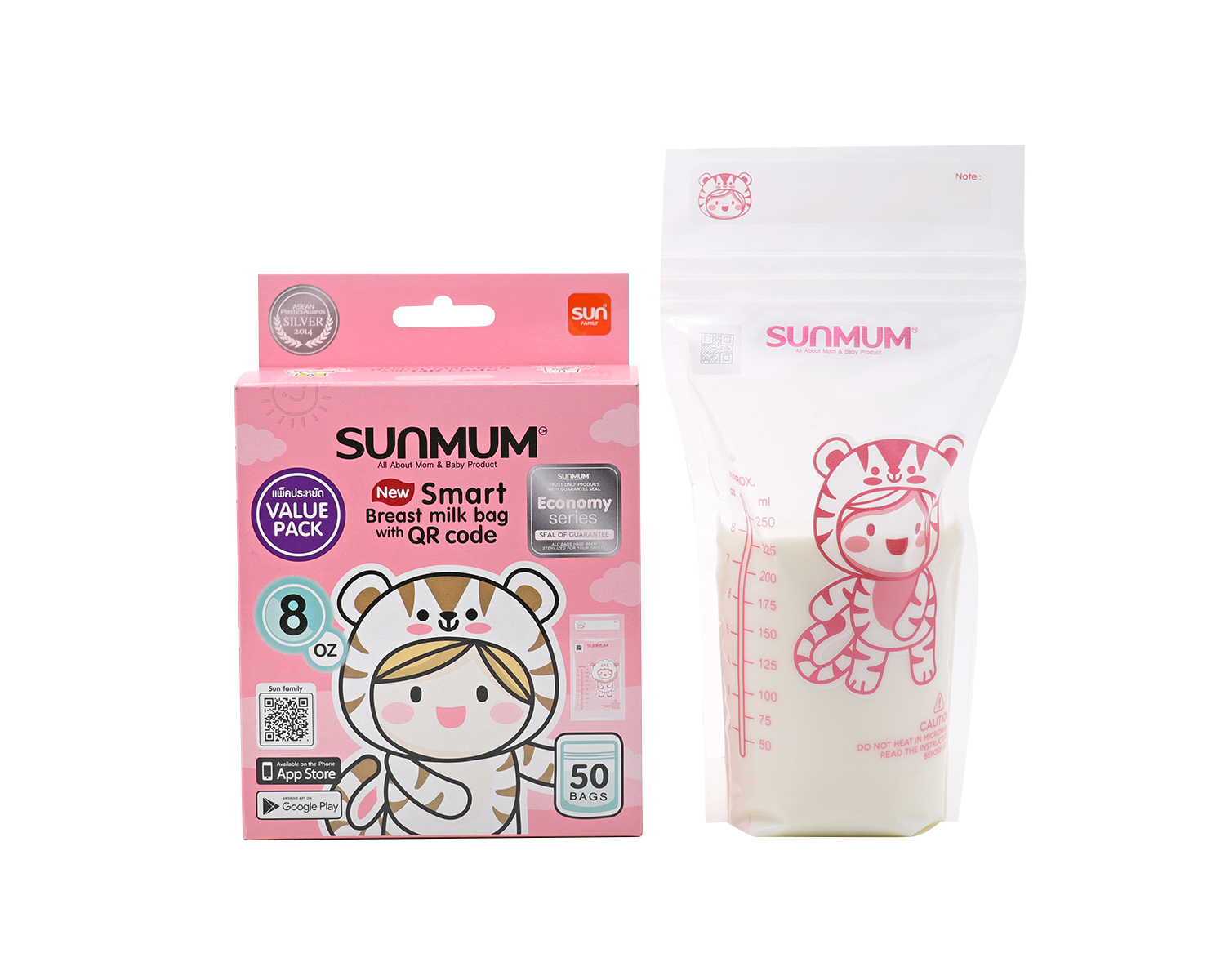 Túi trữ sữa sunmum thái lan 250ml an toàn free bpa