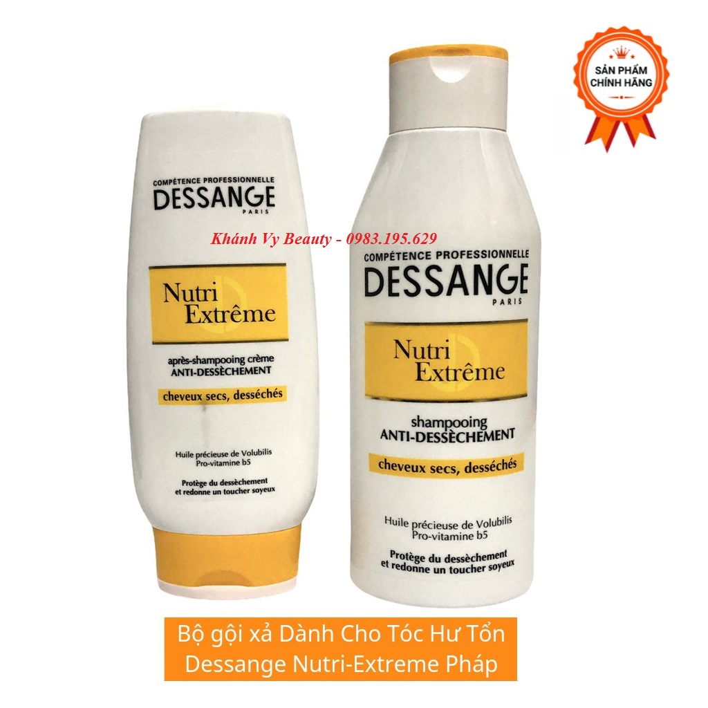Dầu Gội Xả Dessange của Pháp chuyên dành cho tóc khô xơ, hư tổn