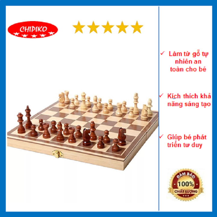 Bàn Cờ Vua Quốc Tế Bằng Gỗ Bền Đẹp An Toàn Cho Bé
