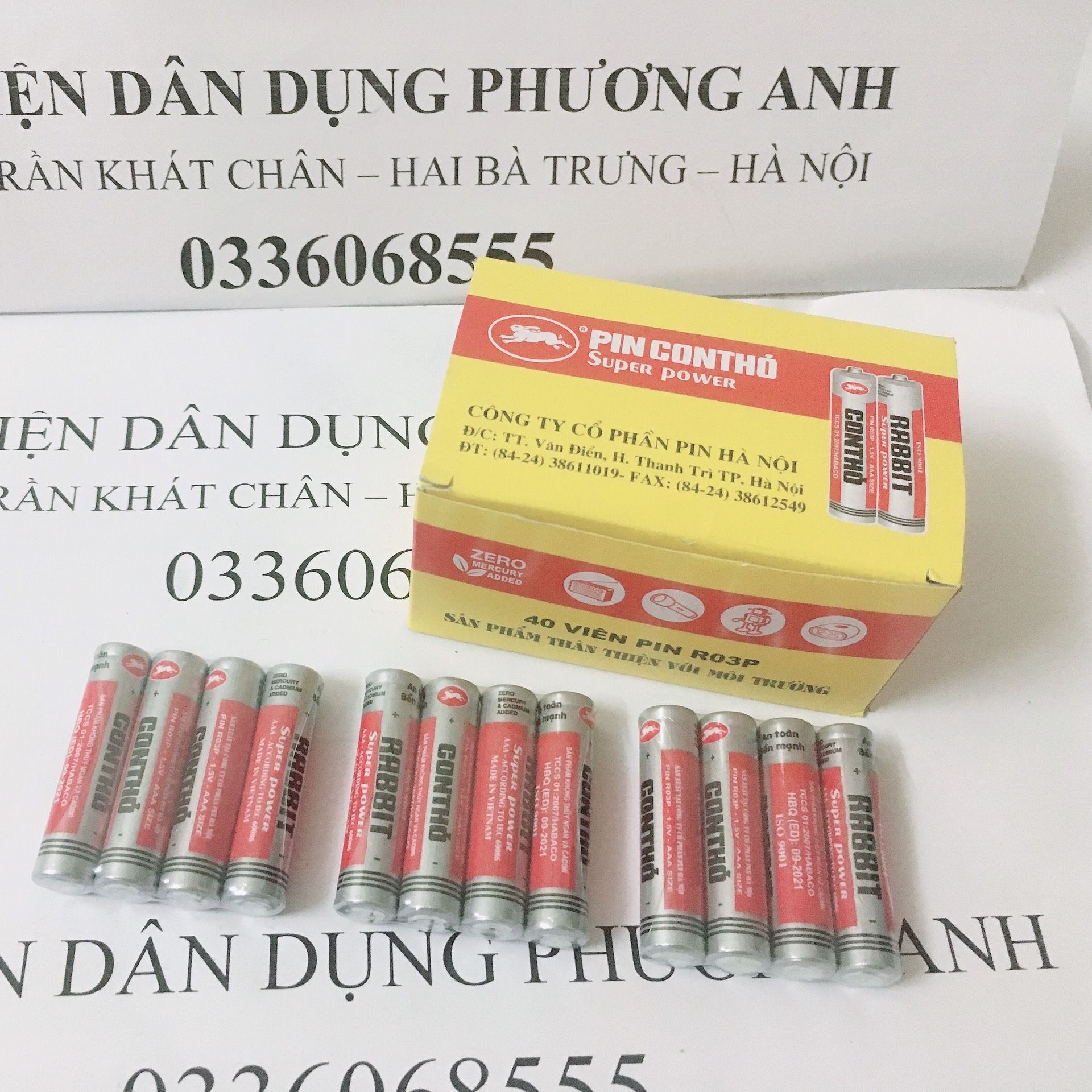 1 VỈ 4 VIÊN PIN KHÔ 3A CON THỎ CHÍNH HÃNG