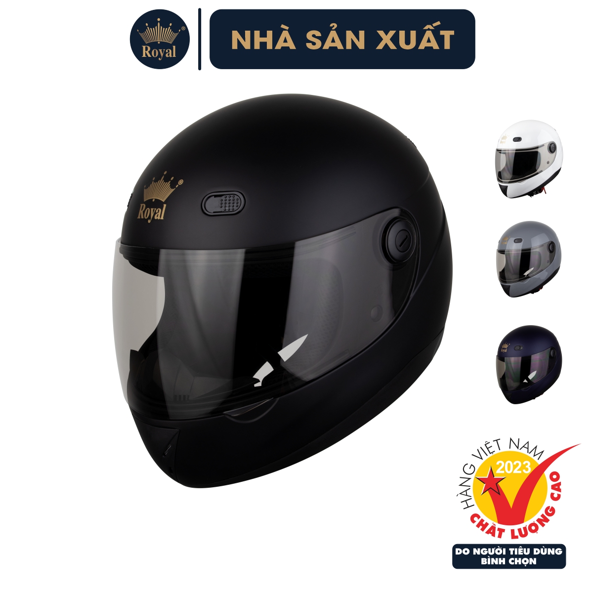 Nón Bảo Hiểm Fullface Royal M02 Trơn - Thiết Kế Nhỏ Gọn - Nhiều Màu Sắc - Phù Hợp Mọi Độ Tuổi - Hàng Chính Hãng - Bảo Hành 12 Tháng