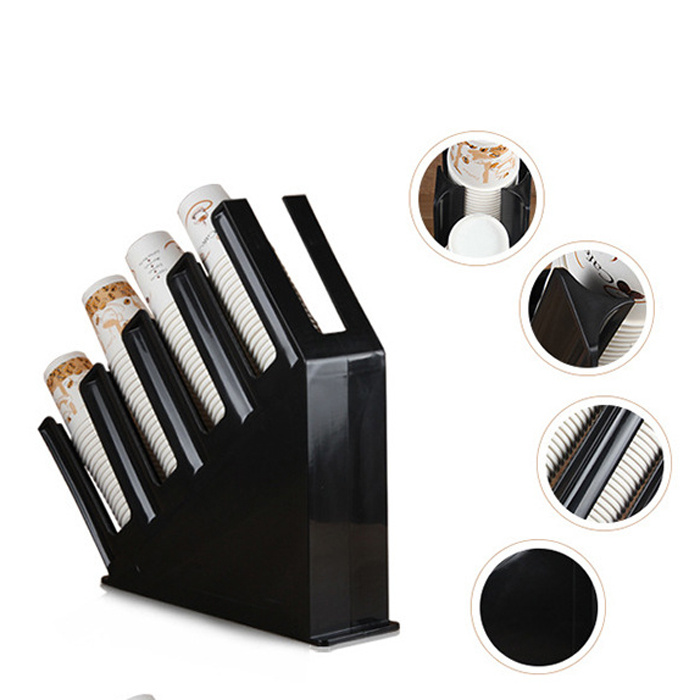 Kệ Đựng Ly Trà Sữa Nhựa ABS 4 Ngăn - Màu Đen vntrade