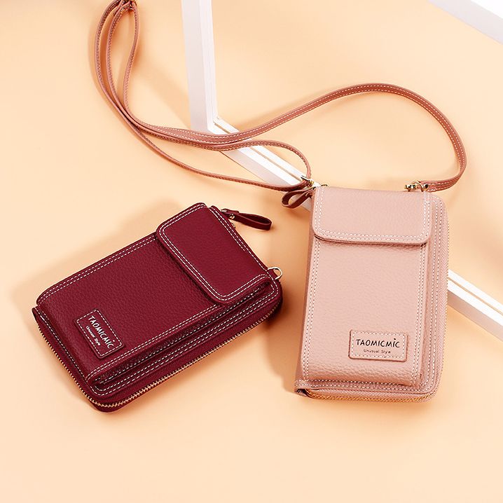 TÚI XÁCH ĐEO HÔNG, VÍ NỮ MINI DU LỊCH ĐỰNG XU CHÌA KHOÁ CHẤT LIỆU DA PU 4 NGĂN CAO CẤP NHIỀU MÀU_Túi đeo vai mini, túi đưng đồ cá nhân, Túi điện thoại, Túi đựng thẻ túi du lịch, Ví đựng xu