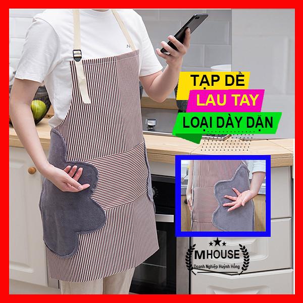 Tạp Dề Có Khăn Lau Tay Tạp Dề Chống Thấm Loại Dày Dặn