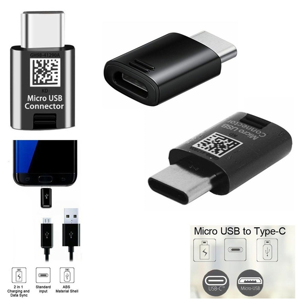 Đầu chuyển đổi chân Micro USB sang USB Type C, Jack chuyển đổi cổng micro USB sang đầu cắm USB type-C 3.0 tiện dụng - thegioisilevip