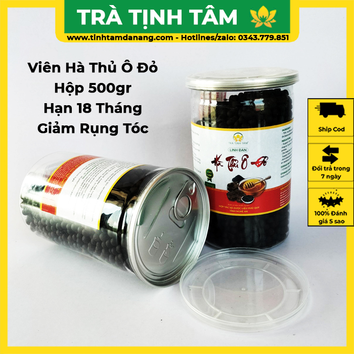 Viên hà thủ ô mật ong rừng Phủ Quỳ hộp 500gr cao cấp nguyên chất giúp giảm rụng tóc và tóc bạc sớm