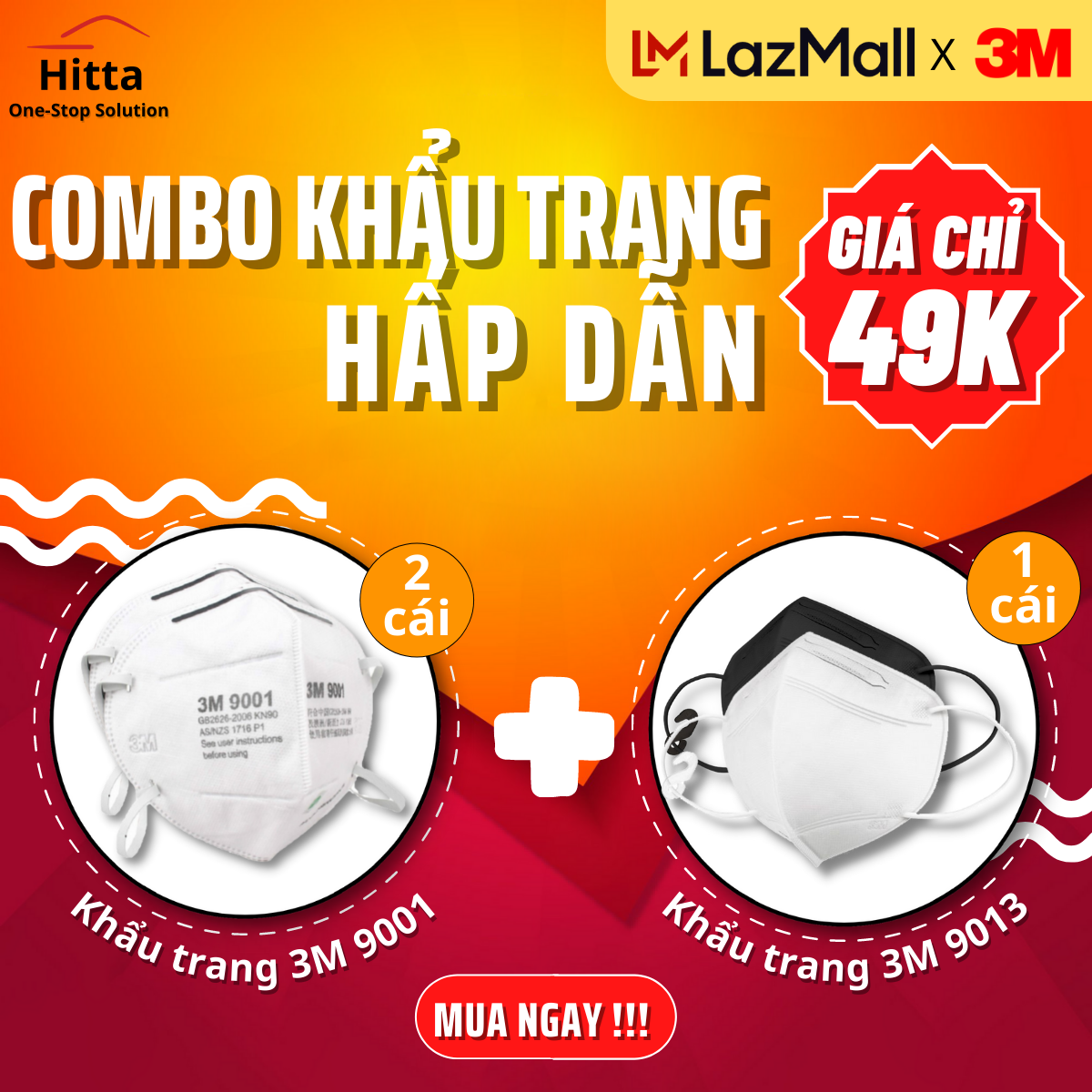 Khẩu trang 3m 9001 + 3m 9013