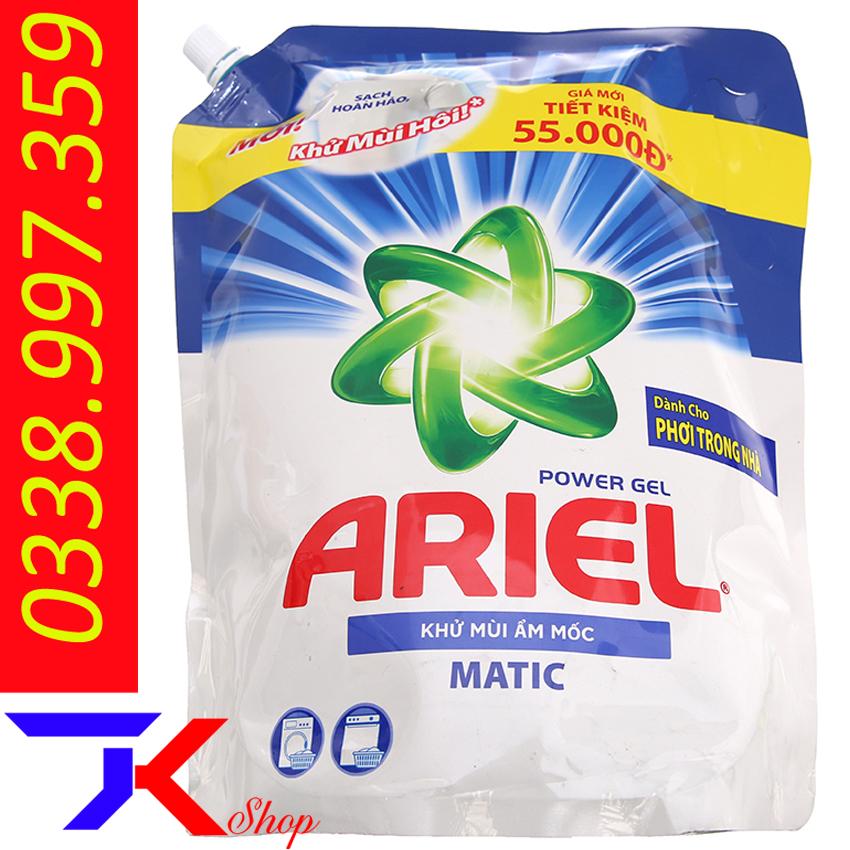 Nước giặt Ariel Matic khử mùi ẩm mốc túi 2.15kg