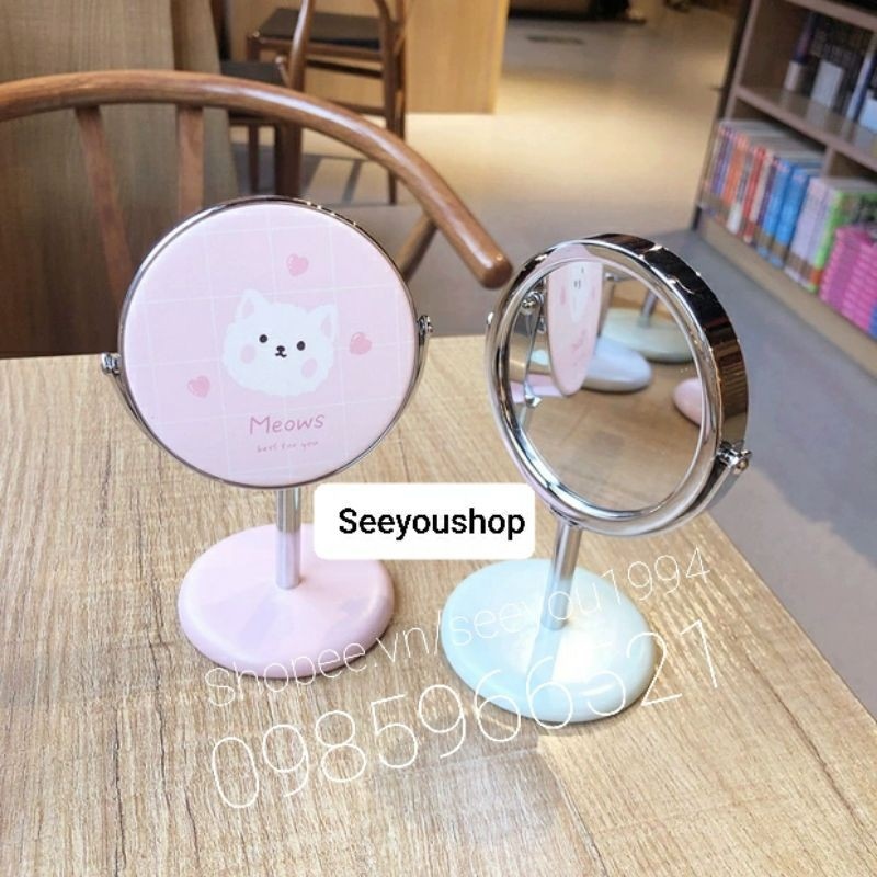 Gương Để Bàn Mini Xoay 360° độ Hình Cute