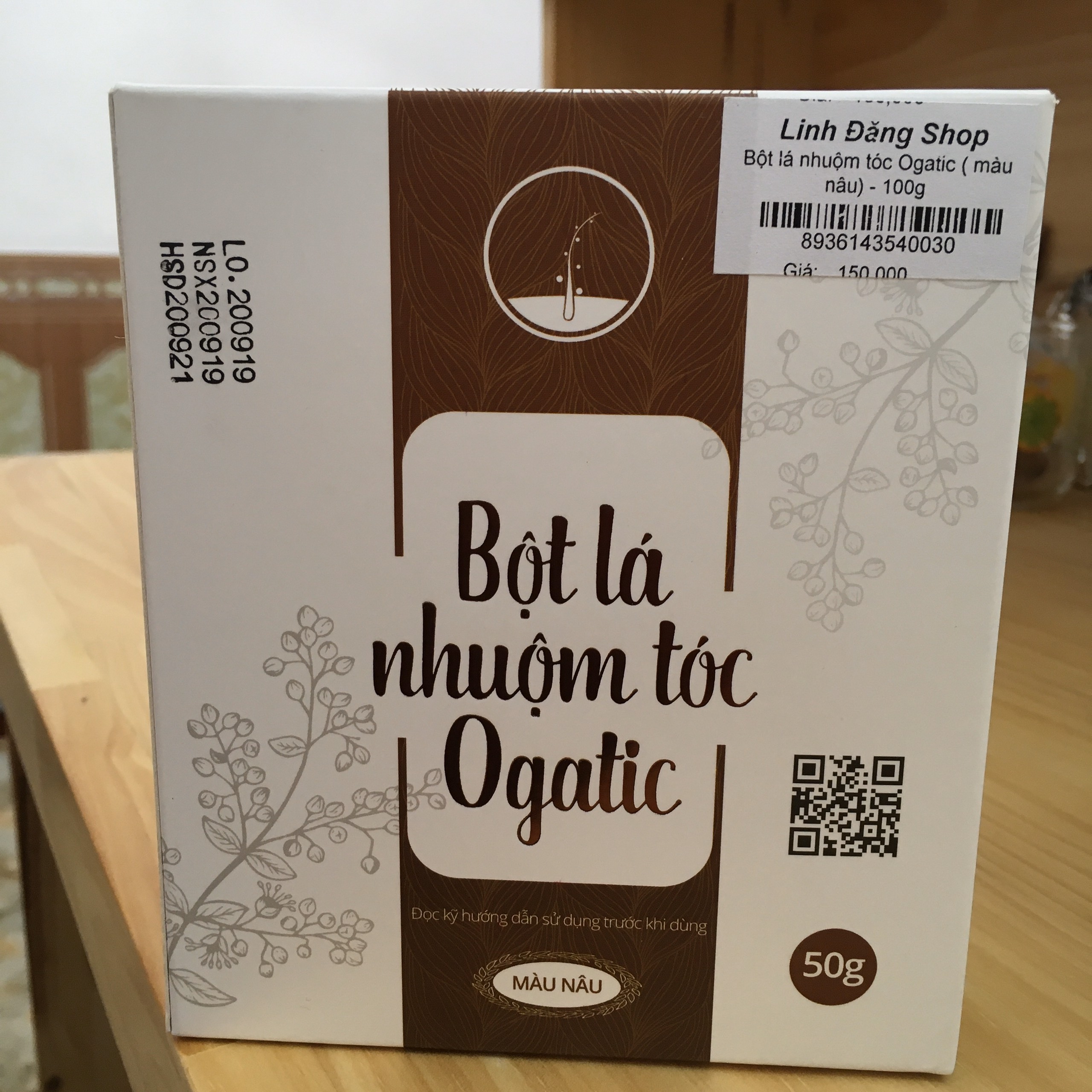 Bột lá nhuộm tóc màu nâu