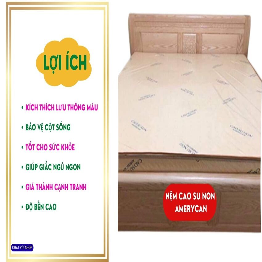 Nệm cao su non american 1m6x2mx10cm cao cấp hàng chính hãng