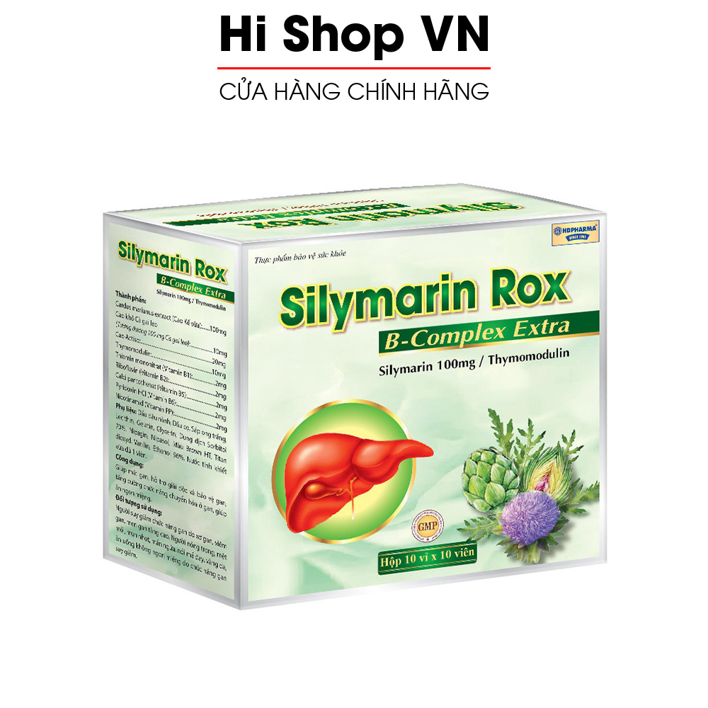 Viên uống bổ gan Silymarin B-complex Extra giải độc gan, tăng cường chức năng gan - Hộp 100 viên