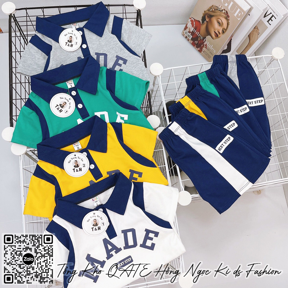Bộ bé trai, Bộ quần áo bé trai áo thun quần short chất vải cotton HNK022