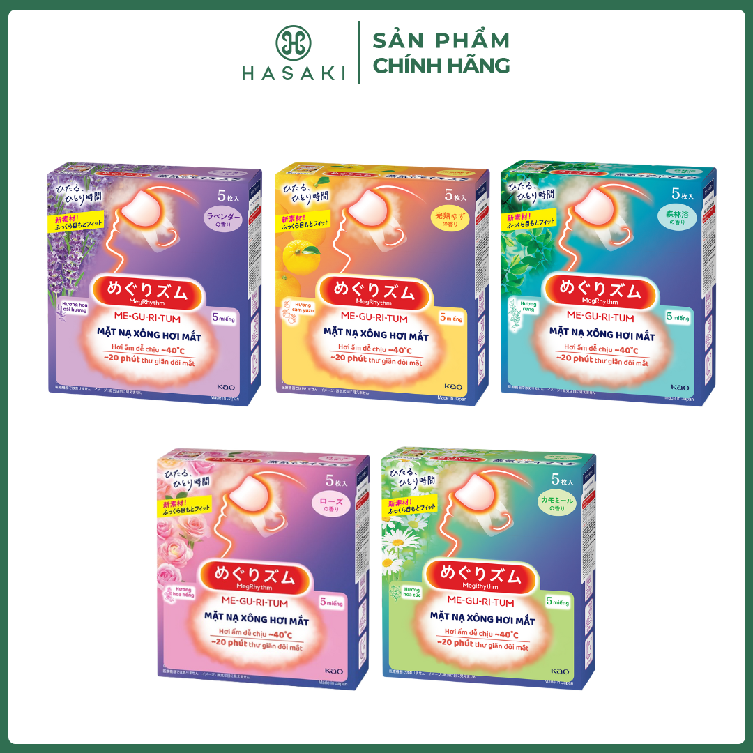  Mặt Nạ Xông Hơi Mắt MegRhythm Steam Eye Mask 5 Miếng Hasaki Sản Phẩm Chính Hãng 