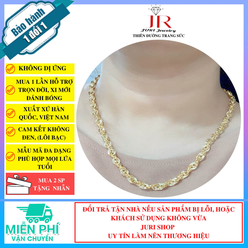 Dây Chuyền Đuôi Phụng, JURI SHOP - D170526, Cam Kết Không Đen, Không Ngứa, Chất Liệu Bạc Pha