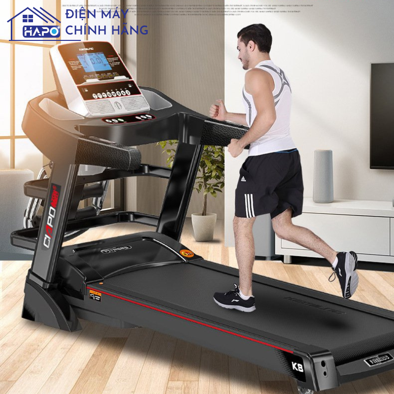 Máy chạy bộ đa năng tại nhà ciapo a4, công suất: 3.5 hp, chế độc leo dốc, nghe nhạc, đo nhịp tim, calo, máy chạy bộ cao cấp gấp gọn
