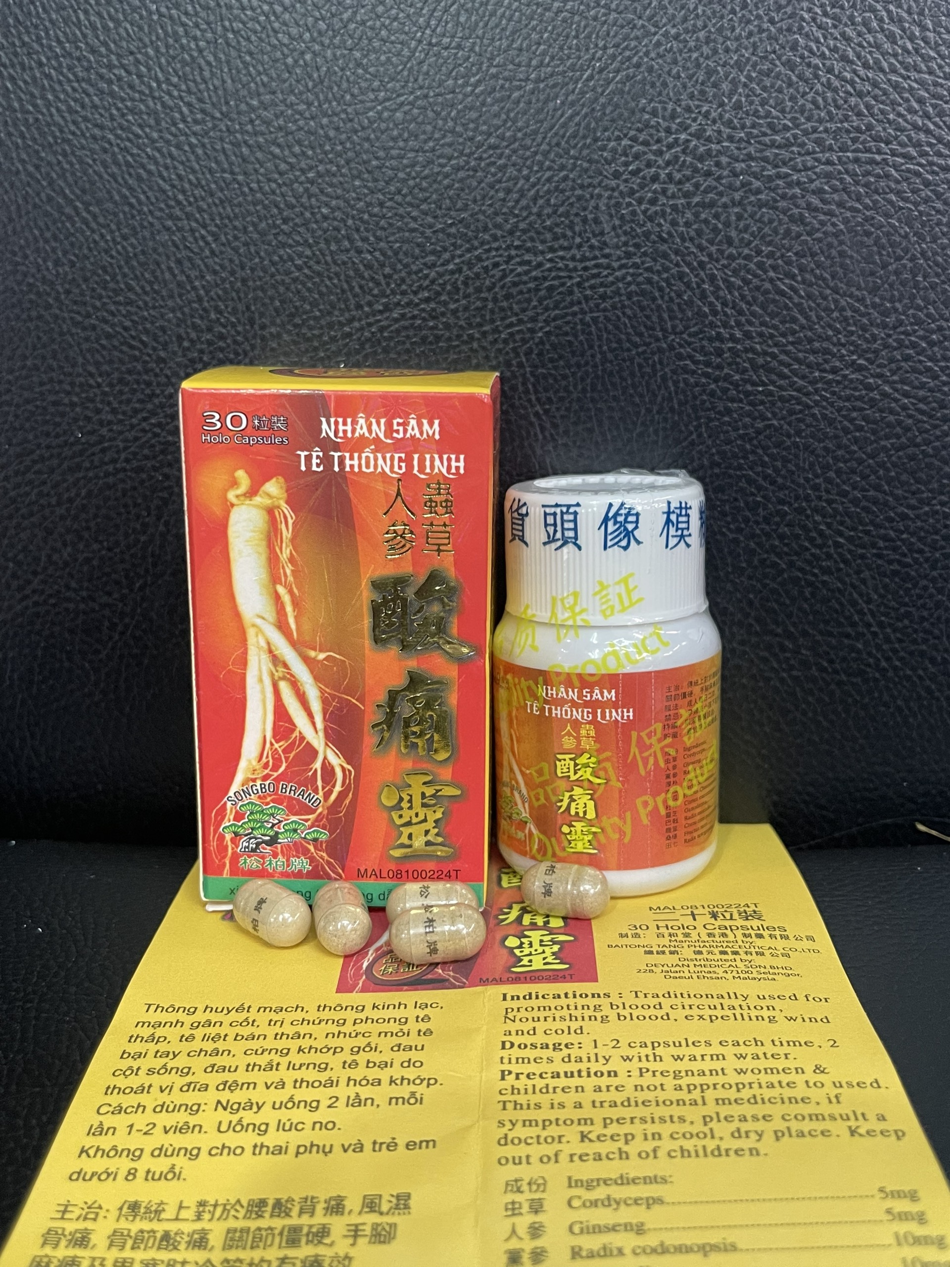  Nhân Sâm Tê Thống Linh Malaysia Chai 30 Viên Hỗ Trợ Xương Khớp 