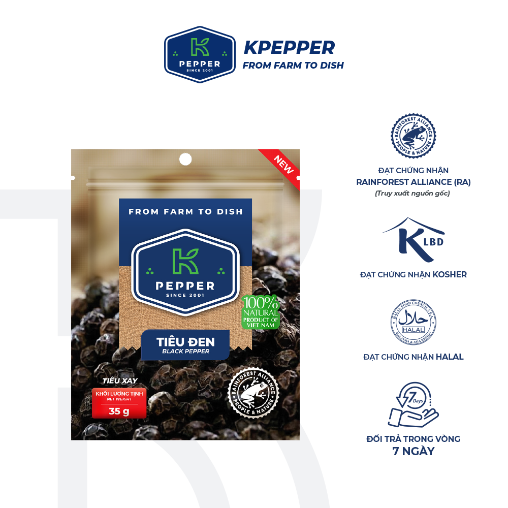Tiêu đen xay k pepper gói 35g