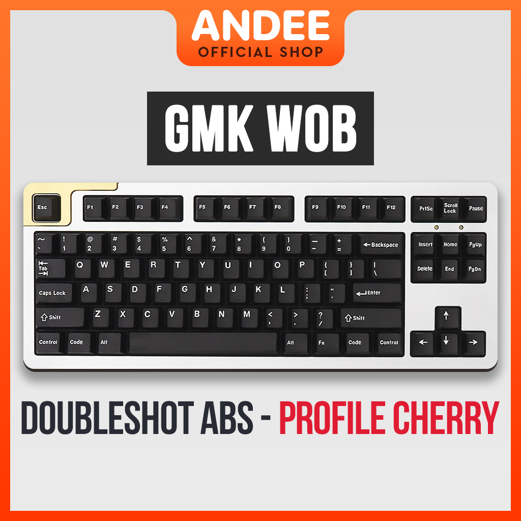 Keycap nút bàn phím WOB White on Black Doubleshot ABS màu đẹp dành cho bàn phím cơ