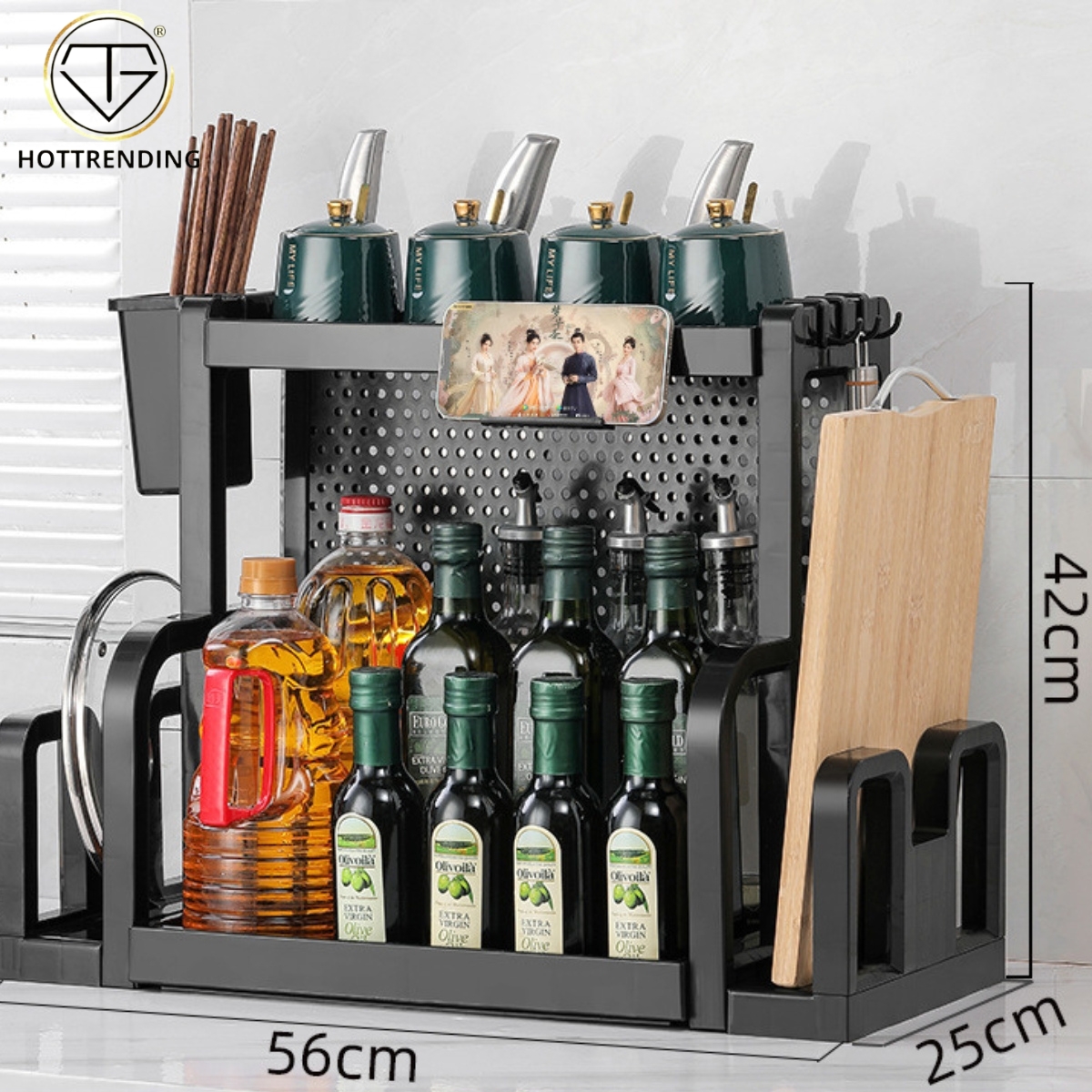 Kệ gia vị, kệ nhà tắm 2 tầng đa năng nhựa abs cao cấp