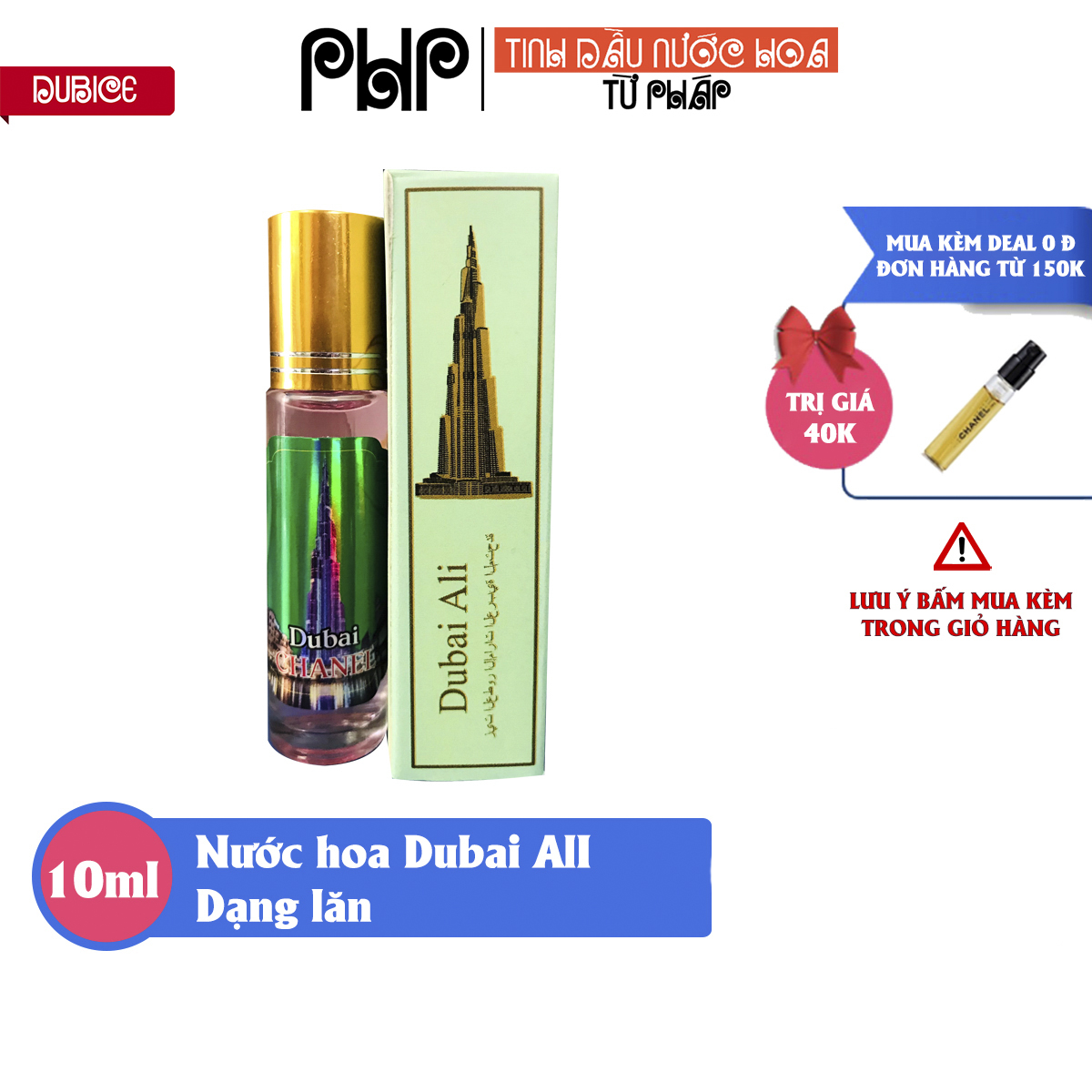 [7 mùi hương] Tinh dầu nước hoa Dubai Ali, dạng lăn mini 10ml
