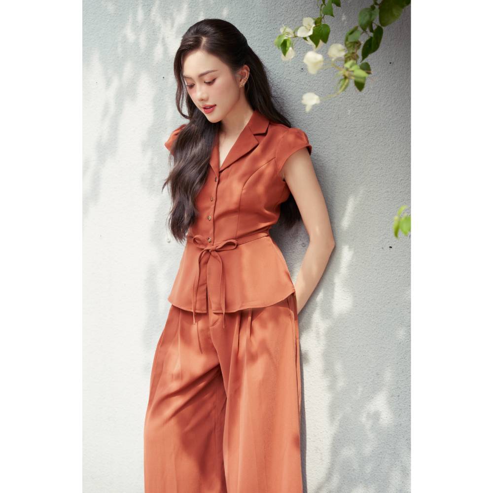 Quần dài ống rộng tuyết nhung Maybi