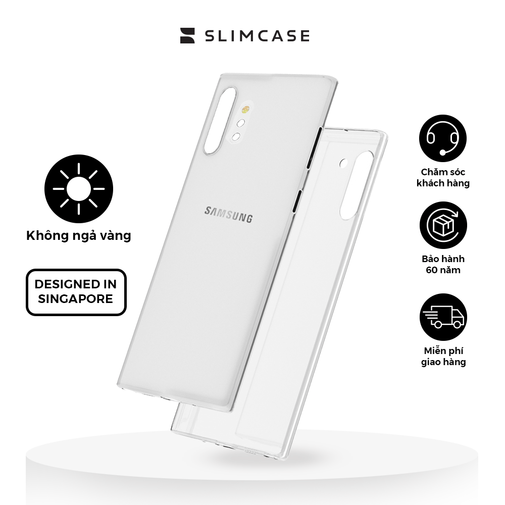 Ốp lưng Slimcase cho Samsung Galaxy Note 10 Series - Nhựa Armour Plastic Cao Cấp, Siêu Mỏng, Không Ố Vàng - Hàng chính hãng