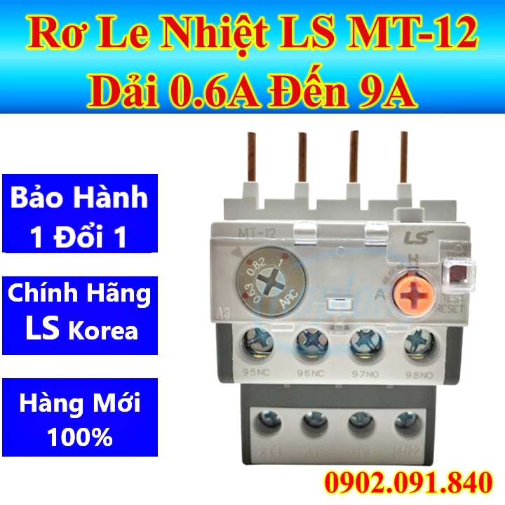 [BH 1 ĐỔI 1] Rơ le nhiệt 💥VIP💥 relay nhiệt MT-12 5A đến 8A dùng cho contactor MC-6A đến MC-8A