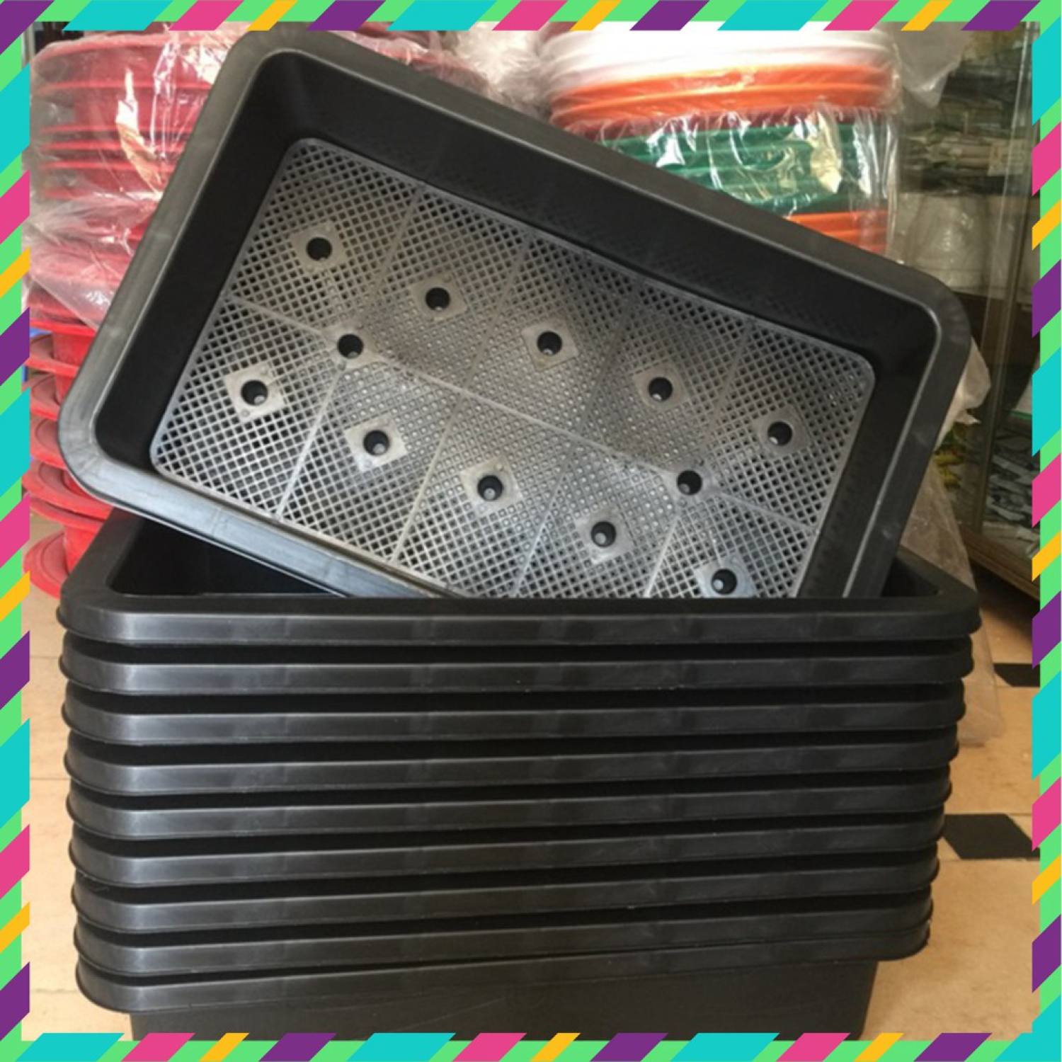 Khay Nhựa Trồng Rau - Nuôi Cá Thông Minh (64x42x17cm)